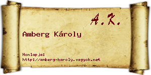 Amberg Károly névjegykártya