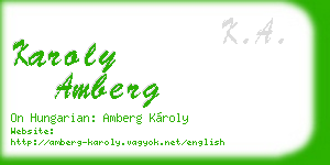 karoly amberg business card